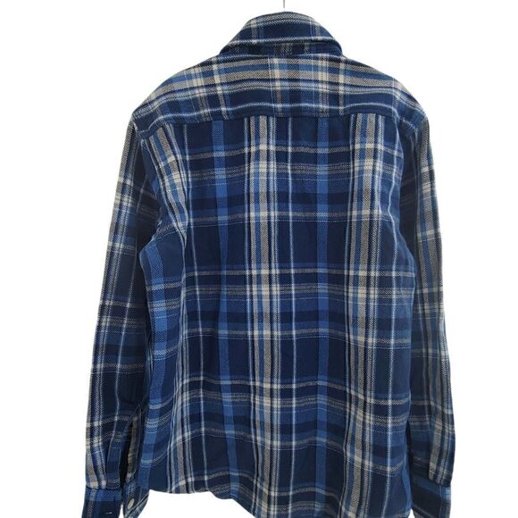 NWT GAP cotton twill button down shirt in blue & white plaid size medium - Picture 5 of 11